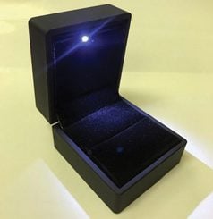 A black box with a light inside of it