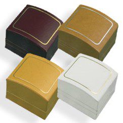 A group of four different colored boxes.