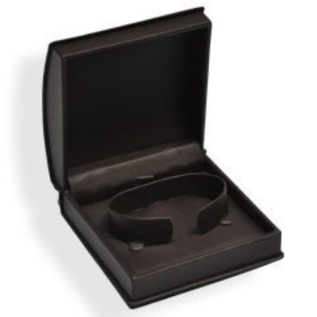 A black box with a necklace in it