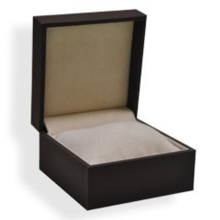 A brown box with a white cloth inside of it