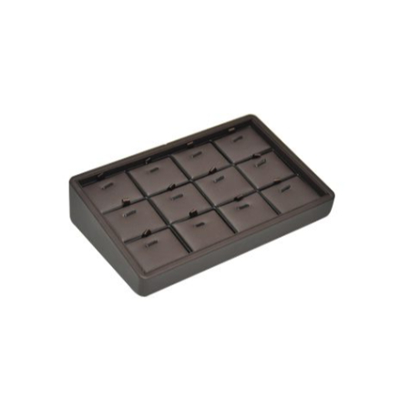 A tray with 1 2 chocolate bars in it.