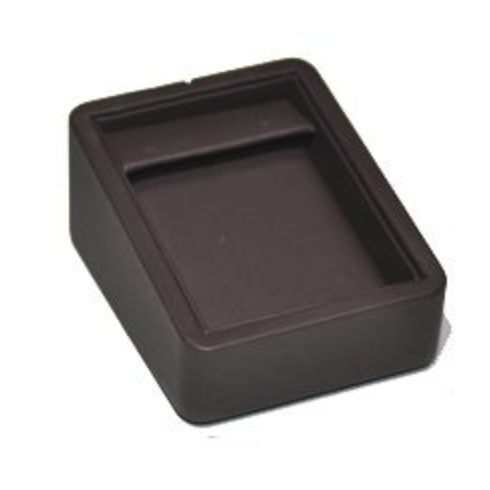 A brown plastic box with a lid.