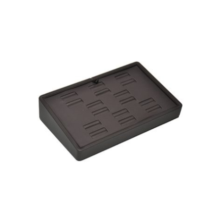 A black plastic tray with compartments for small items.