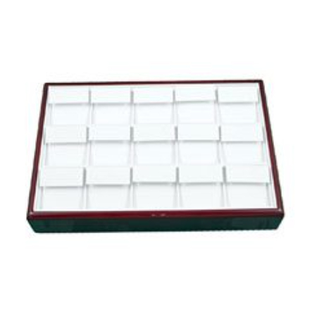 A tray with 2 4 compartments is shown.