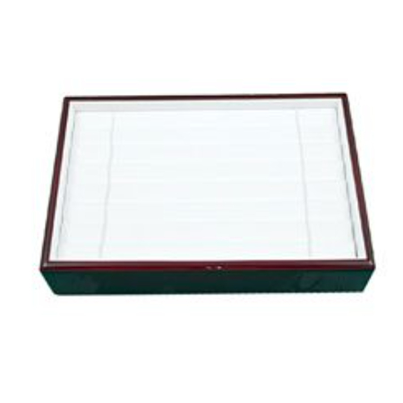 A box with a lid and a red frame.