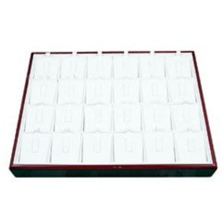 A tray of white jewelry displays and holds 2 4 pieces.