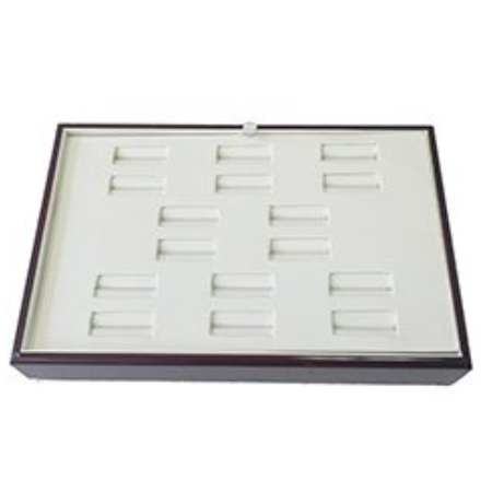 A tray that has many compartments in it