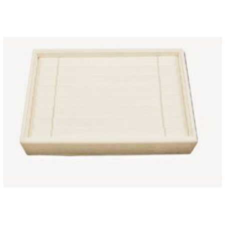 A white tray with a wooden lid.