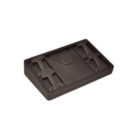 A black plastic tray with four compartments.