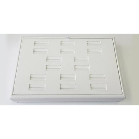 A white tray with 1 2 compartments on top of it.