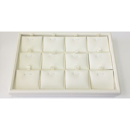 A white tray with 1 2 square shaped trays.