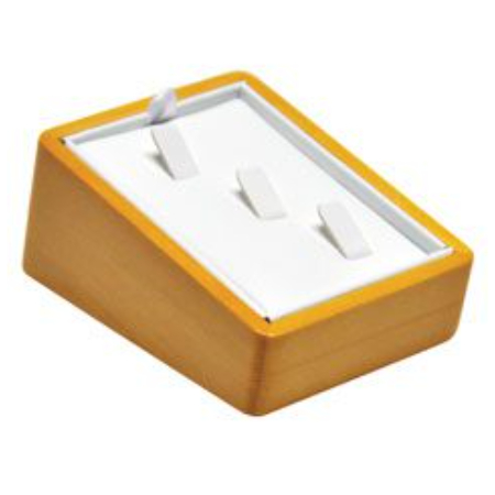 A yellow box with three white boxes on top of it.