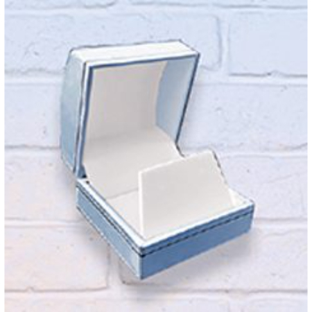 A blue box with a card inside of it