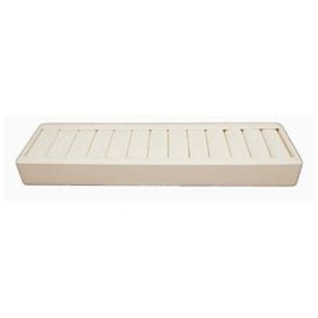 A white tray with many compartments on top of it.