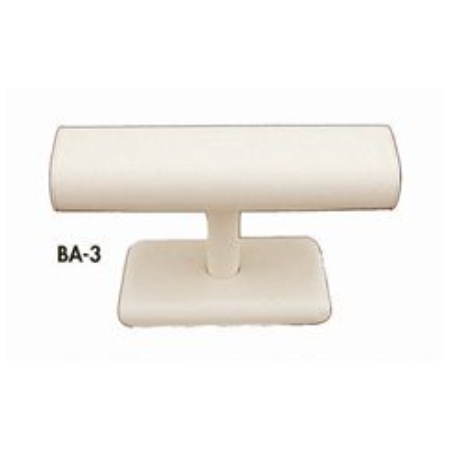 A white plastic t bar with the same color on top.