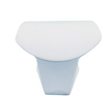 Picture of white plastic knob for cabinet or drawer