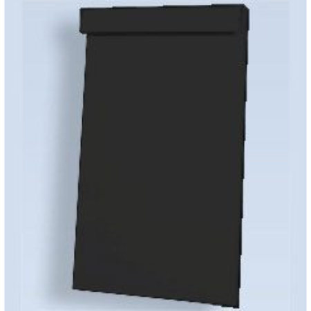 A black paper on top of a wall.